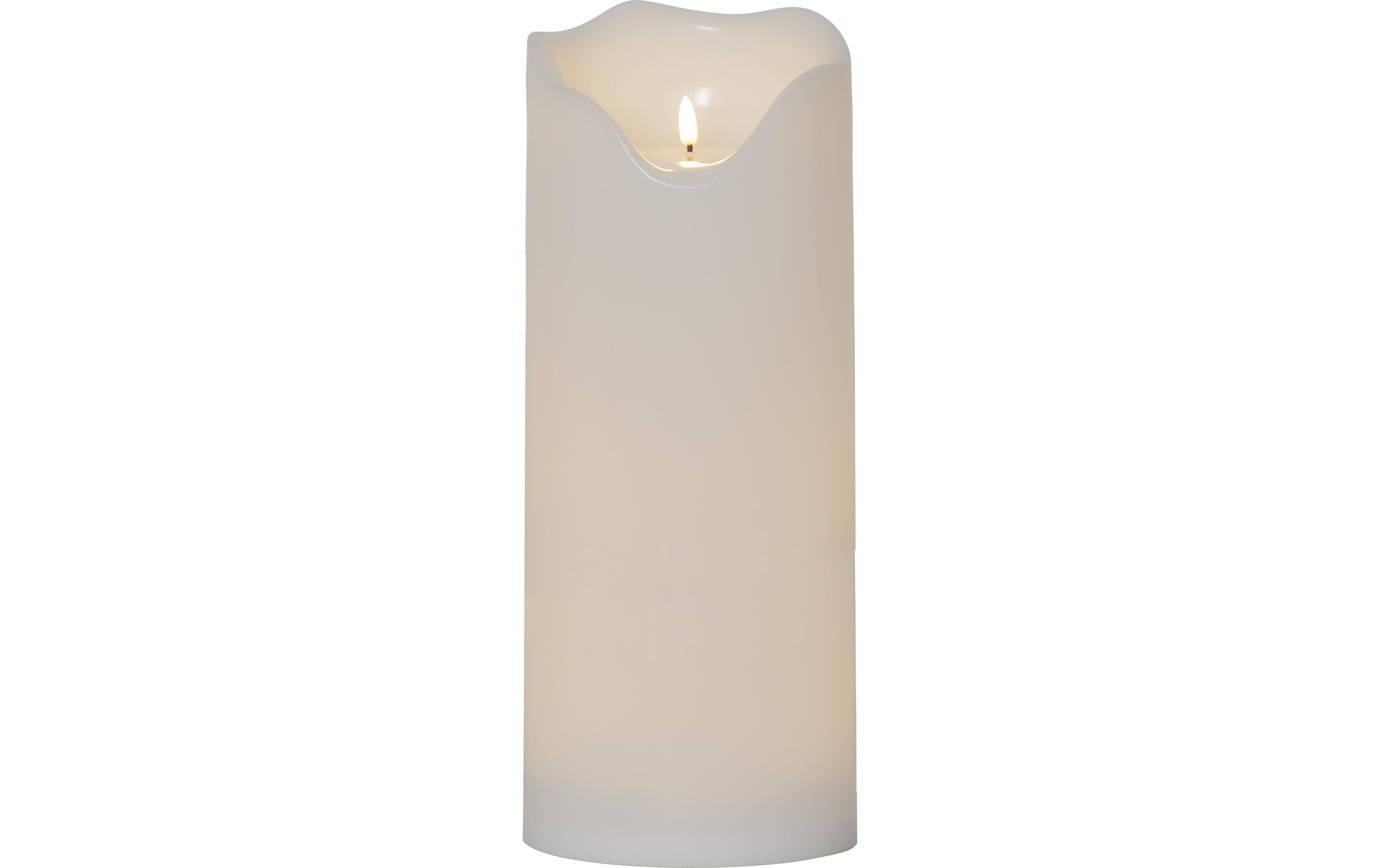 LED-Kerze Pillar Flamme Grand Ø 16 x 40 cm, WeissKünstliche Kerze mit beweglicher Flamme