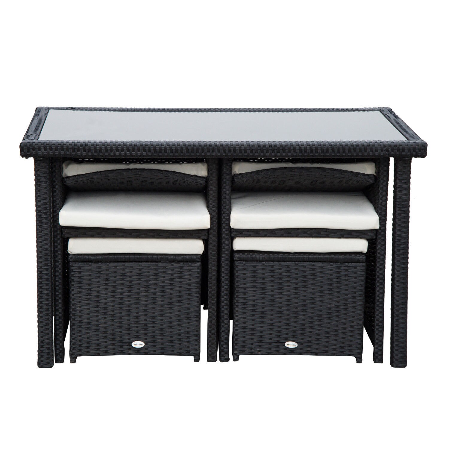 Outsunny Sitzgruppe aus Polyrattan geflecht 120L x 60B x 72H cm
