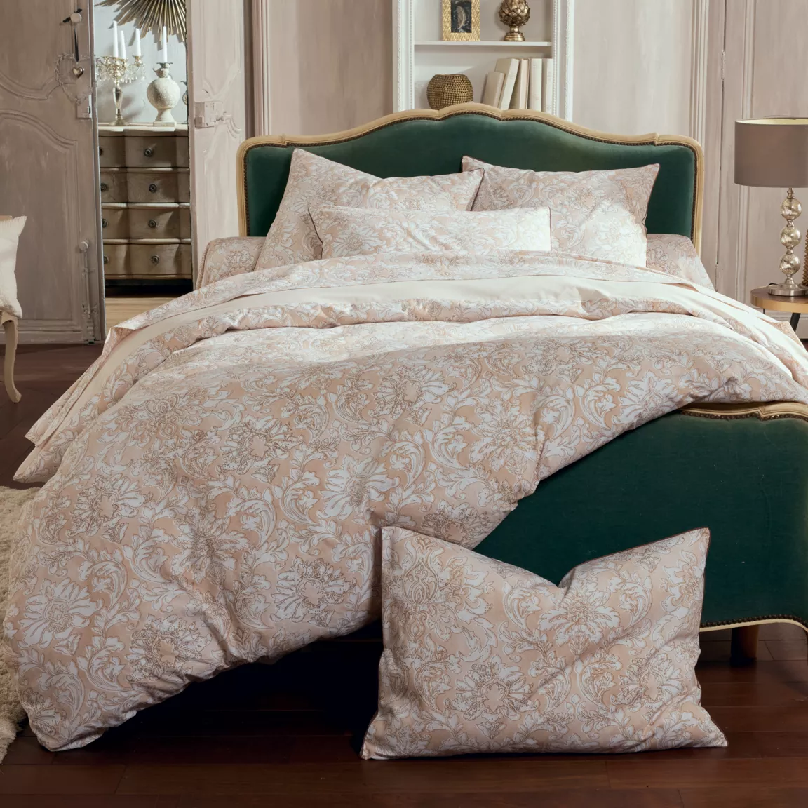 Taie d'oreiller carrée percale de coton (65 x 65 cm) Palazzo Beige