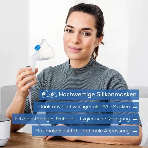 IH 28 Pro Inhalator für Erwachsene und Kinder mit Kompressor-Drucklufttechnologie und Vernebler Set (60374) - Weiss