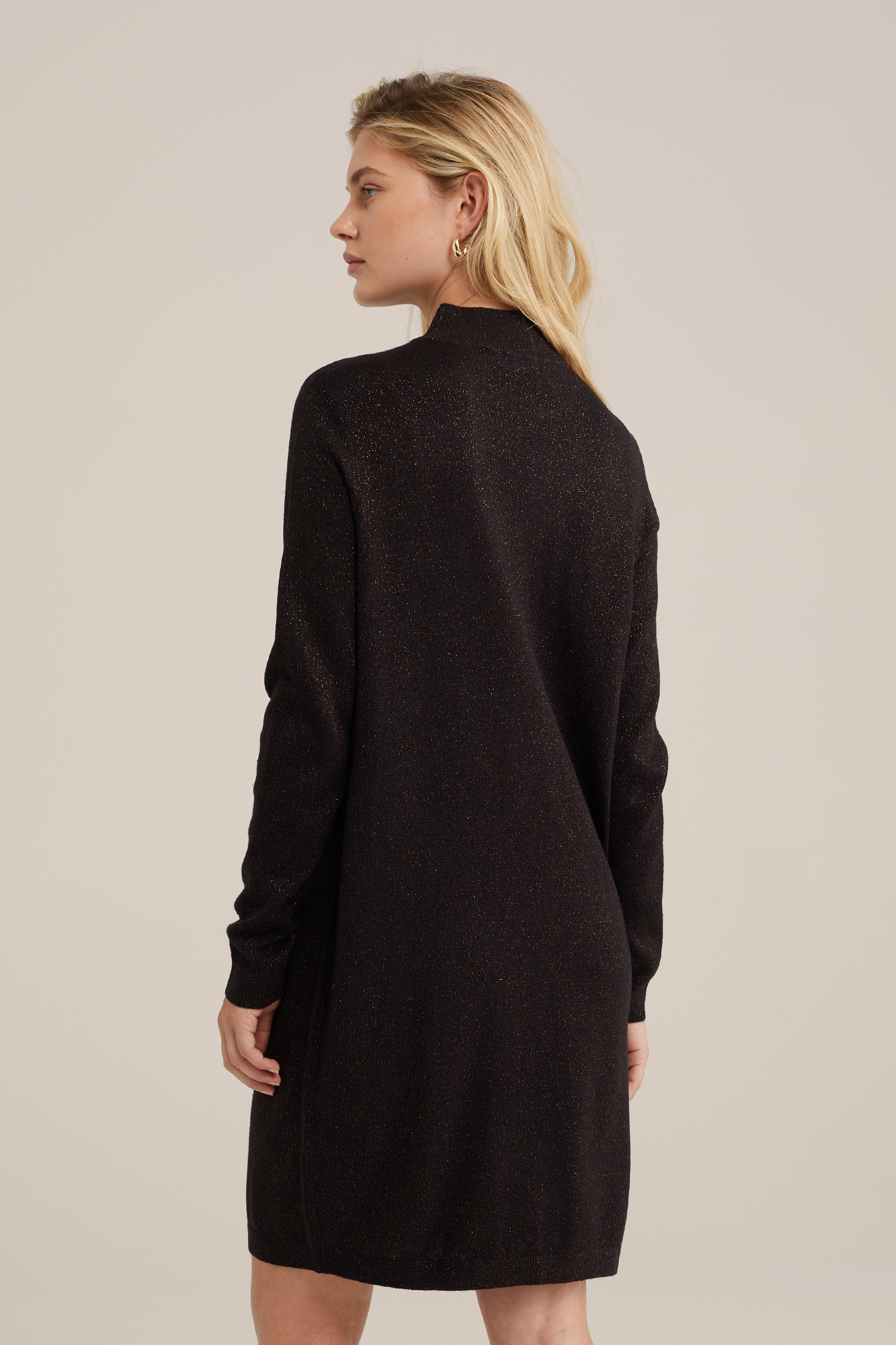 jurk met glittergaren WE Fashion Zwart