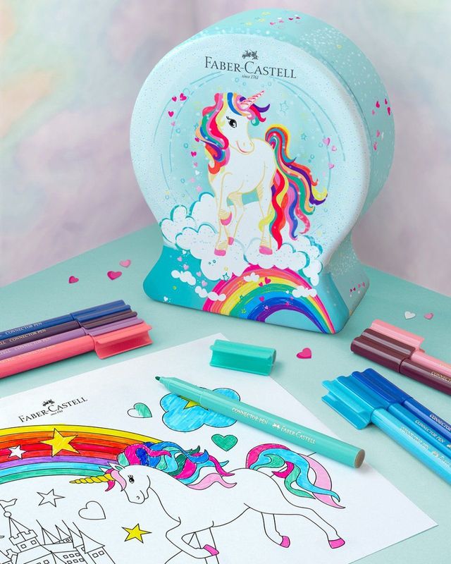 Faber-Castell viltstiften - Connector - Snow globe Unicorn - 33 stuks - FC-155544