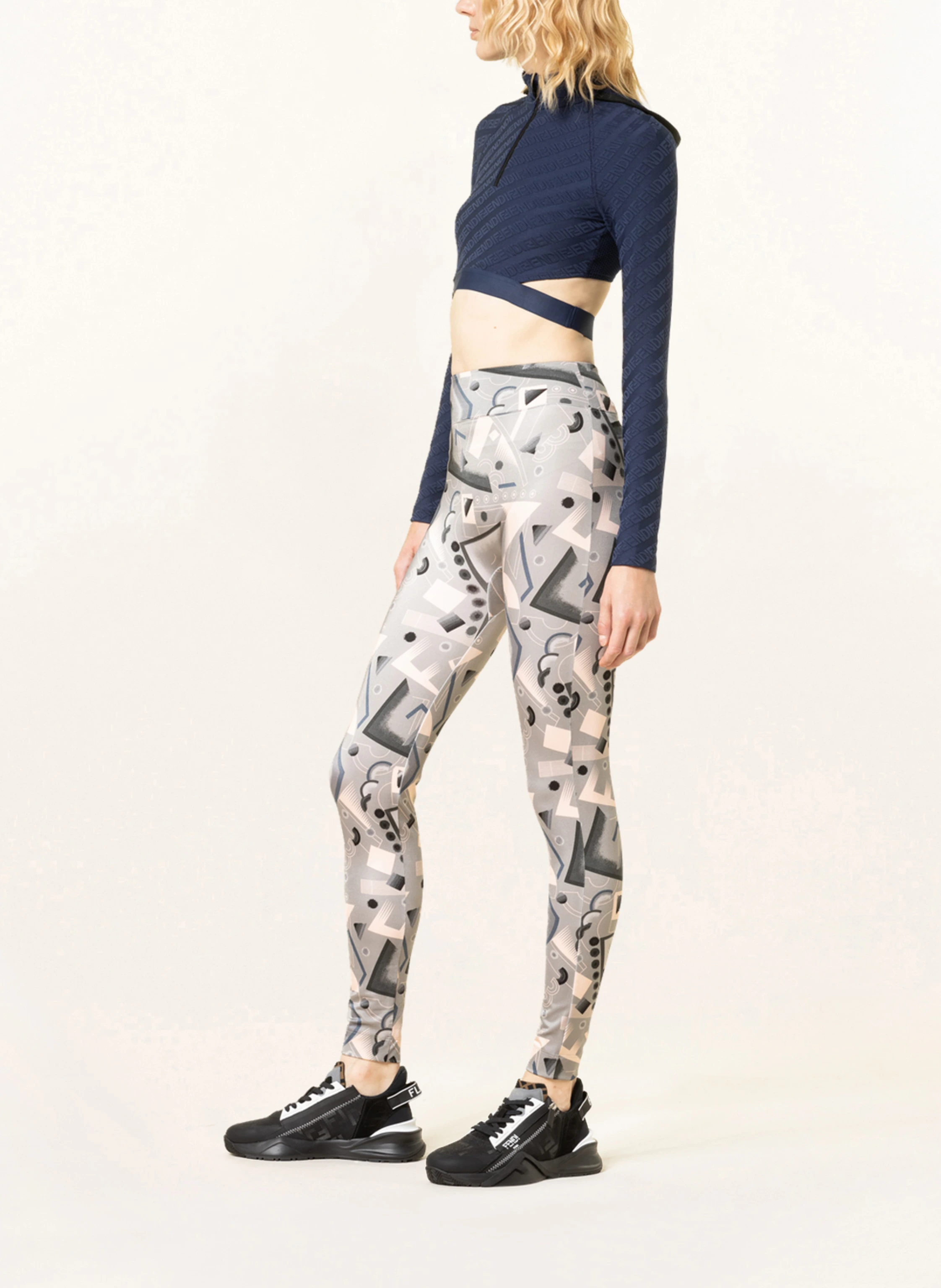 FENDI Cropped-Longsleeve FENDIRAMA mit Cut-outs