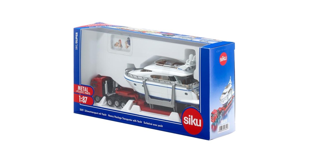 SIKUSuper - Zwaar transport met jacht Modelvoertuig  (1849)