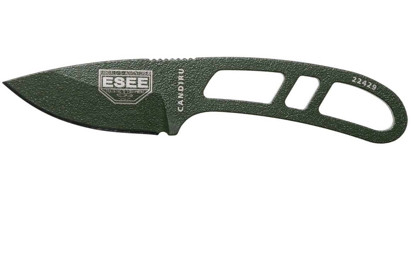 ESEE Candiru OD-green CAN-OD nekmes met zwarte schede   riemclip