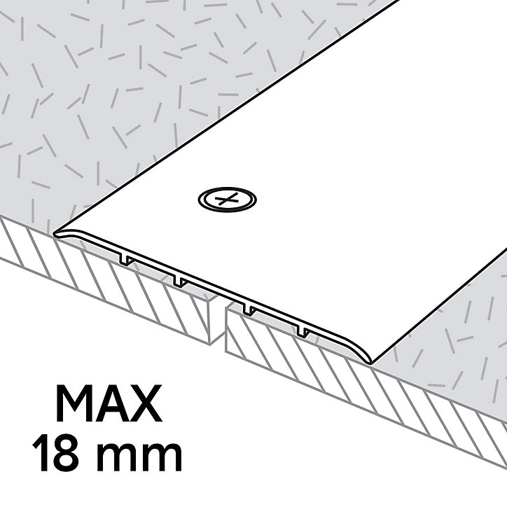 Barre de seuil extra-large en aluminium décor métal mat GoodHome 100 x 1 800 mm