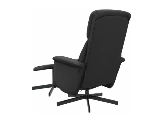 Fauteuil de massage inclinable avec repose-pied noir tissu