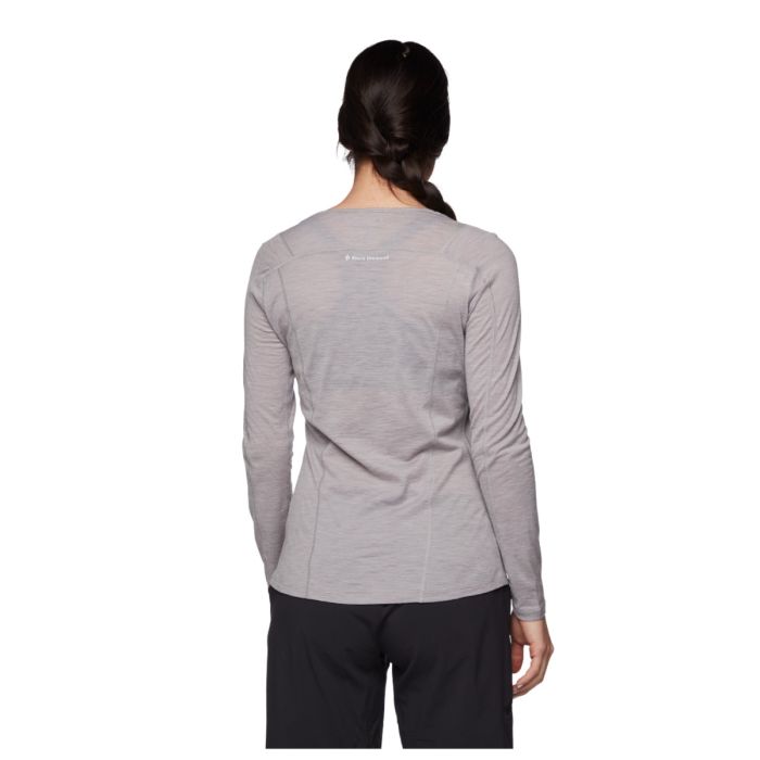 Black Diamond Dame T-shirts Long Sleeve Rhythm Tee Grå