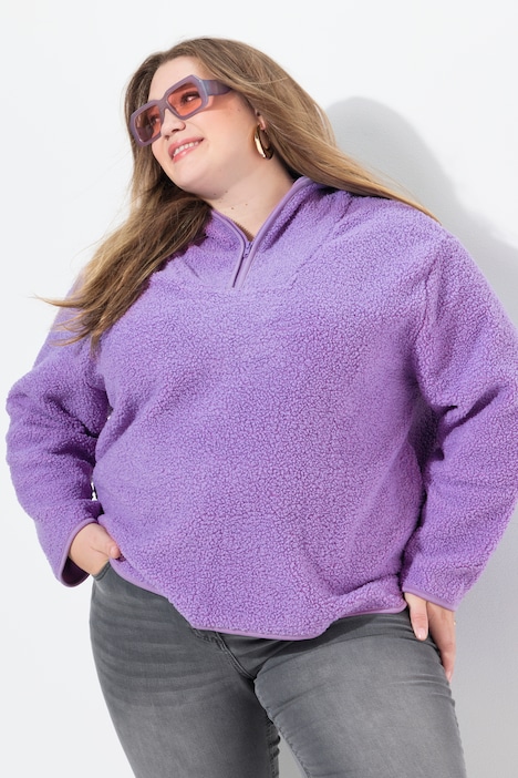 Teddypullover, Plüsch, Kapuze, Langarm