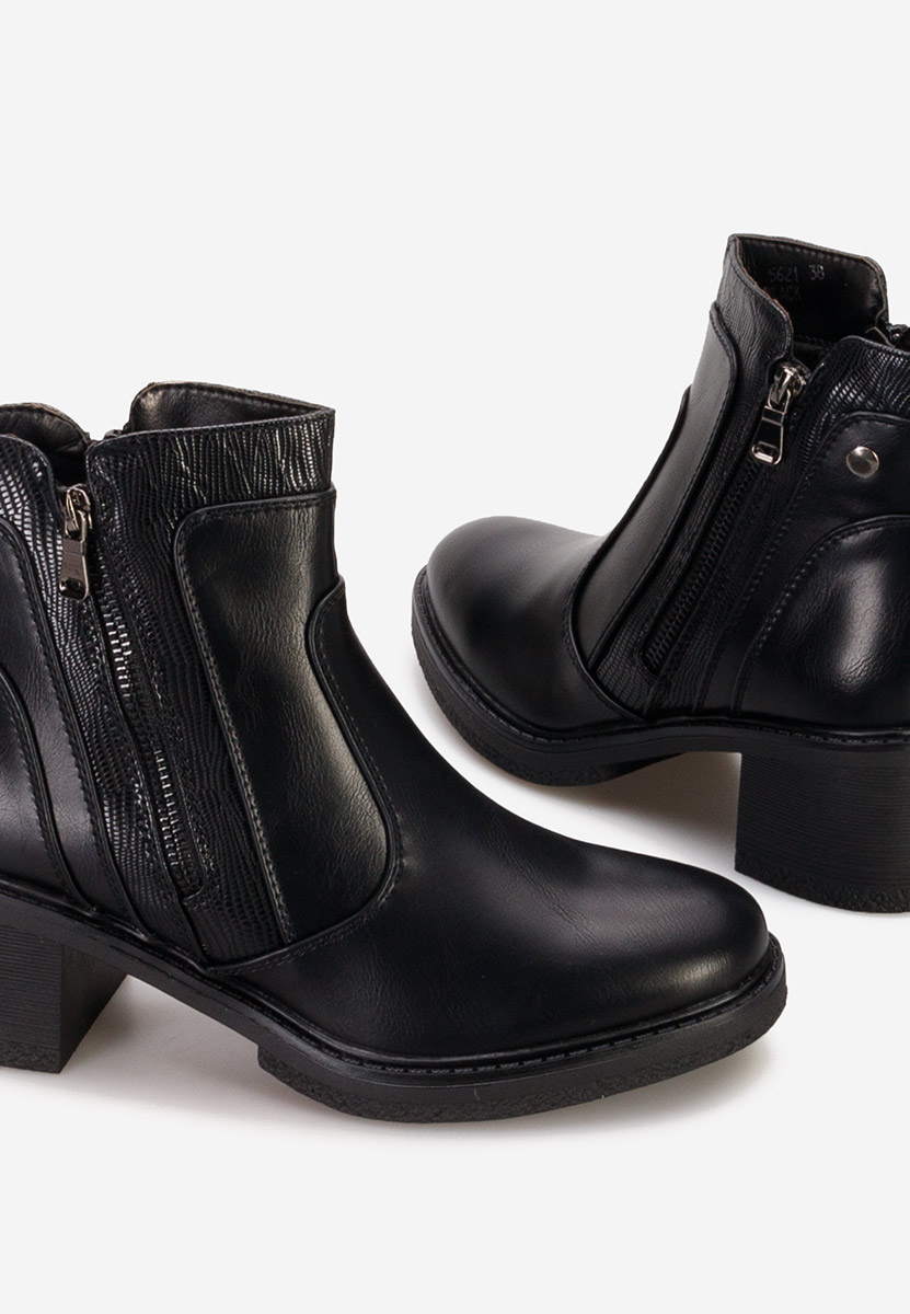 Bottines à talon noires Caleiaja
