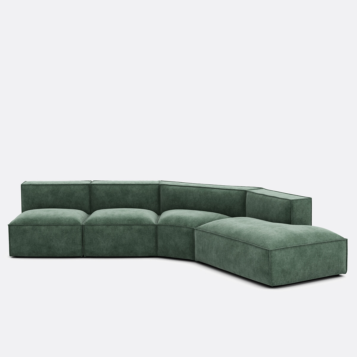 LA REDOUTE INTERIEURS<br>Canto modular aberto, veludo texturizado Seven