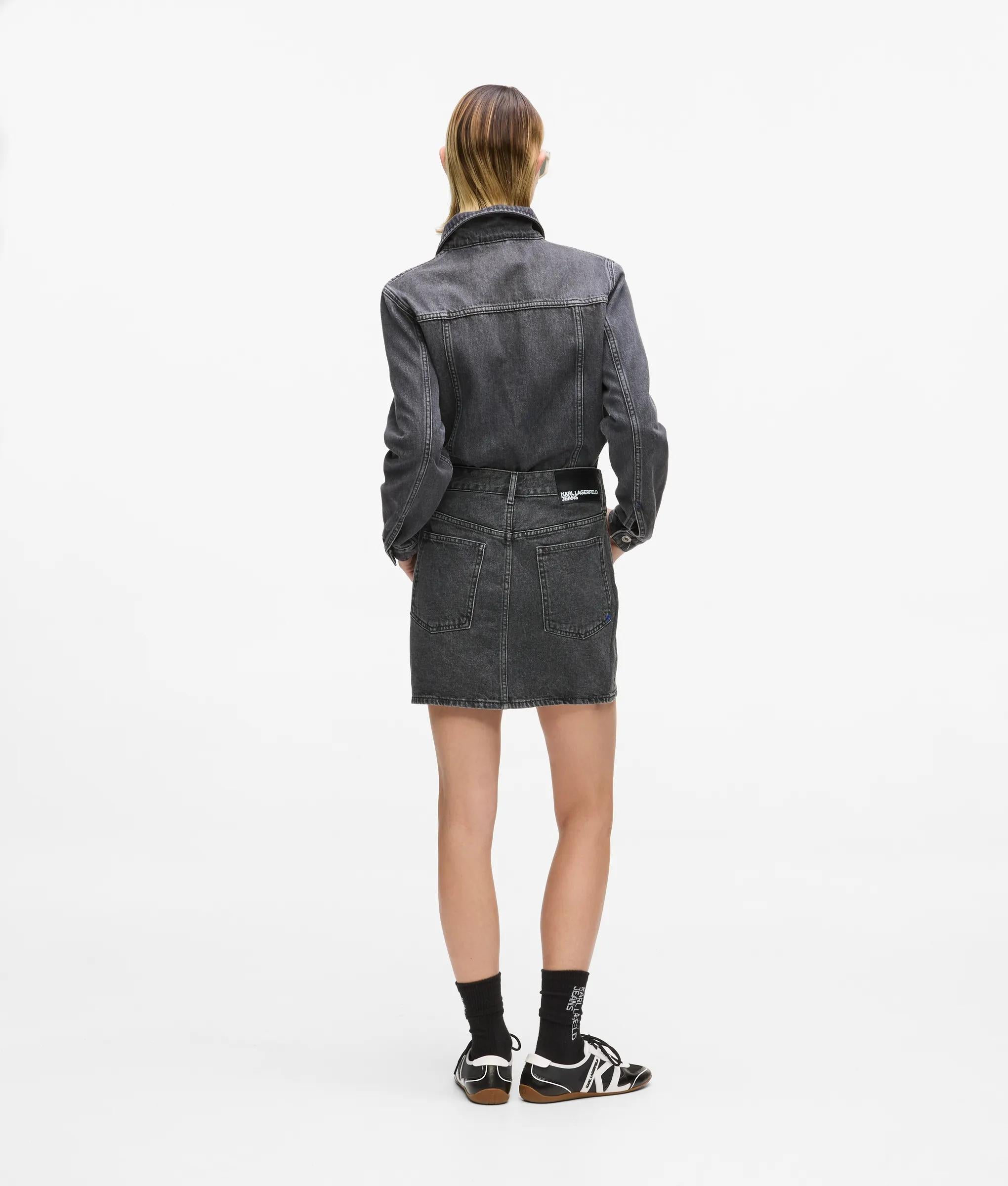 Denim veters mini rok