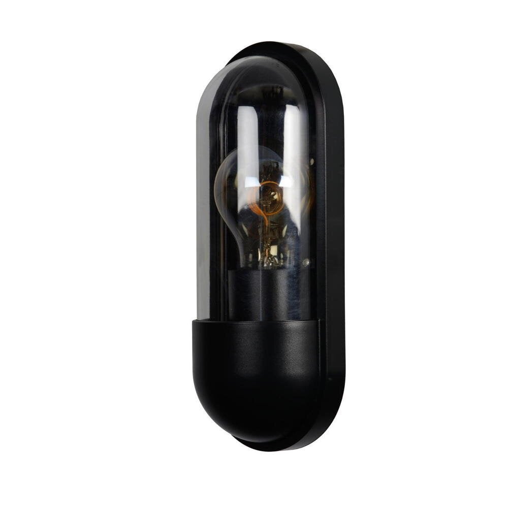 Capsule wandlamp in zwart E27 IP65