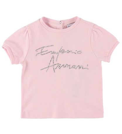 Emporio Armani T-Shirt - Rosa m. Silber/Strassstein