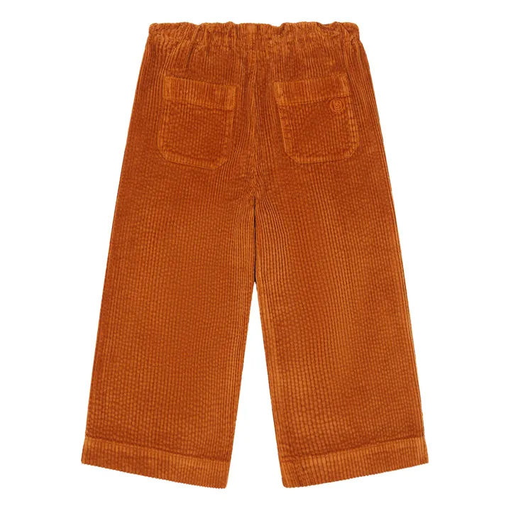 SMALLABLE BASICS Pantalon Fille Elastiqué à la Taille en Velours Côtelé | Noisette