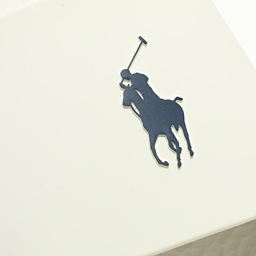 Claquettes Polo Slide Blanc Bleu Marine