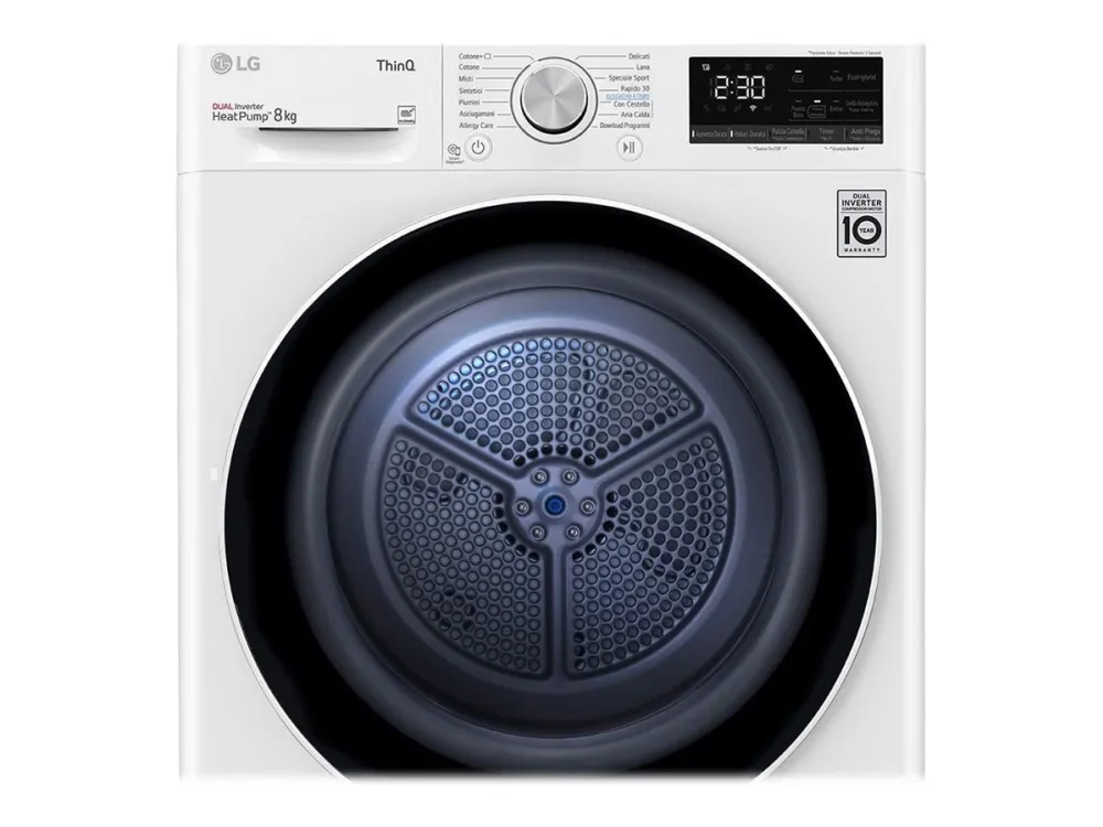 LG RH80V3AV6N - Tørremaskine - Wi-Fi - bredde: 60 cm - dybde: 69 cm - højde: 85 cm - frontbetjening - hvid