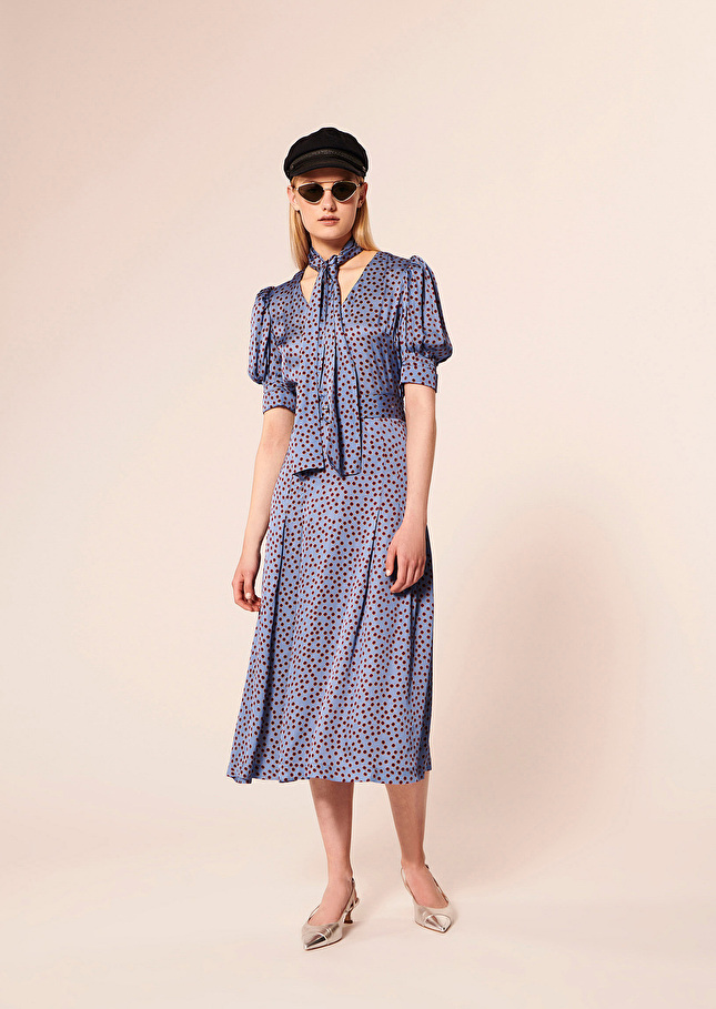 Robe Ranyableue imprimée à pois