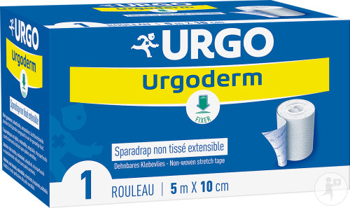 Urgo Urgoderm Sparadrap Non Tissé Extensible 10m x 5cm 1 Rouleau