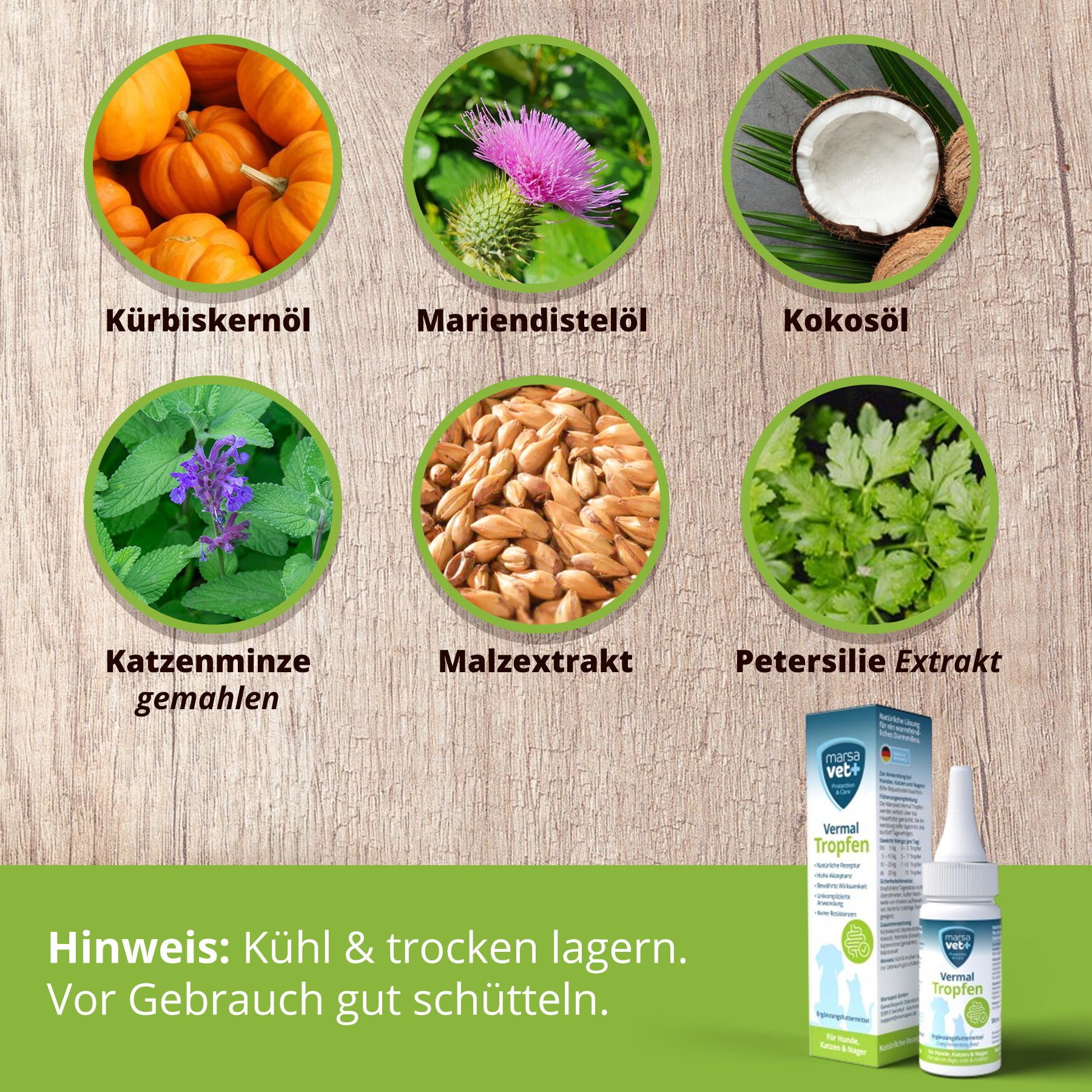 Vermal Set für Katzen Marsavet Vermal Tropfen + I love my cat Nassfutter mit Huhn