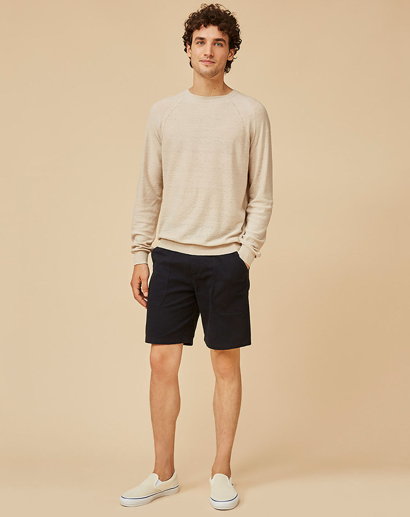 Harris Wilson Pull en Lin & Coton Macena beige