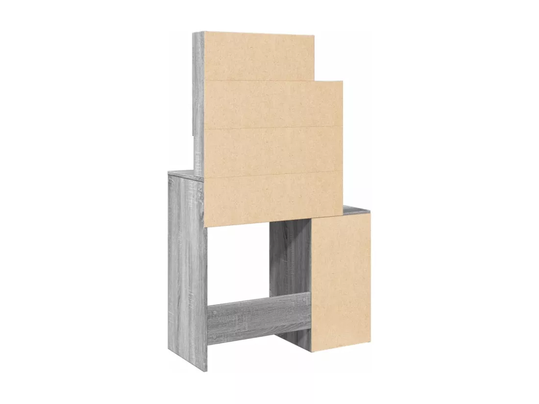 Coiffeuse avec armoire sonoma gris 80x35x132 cm