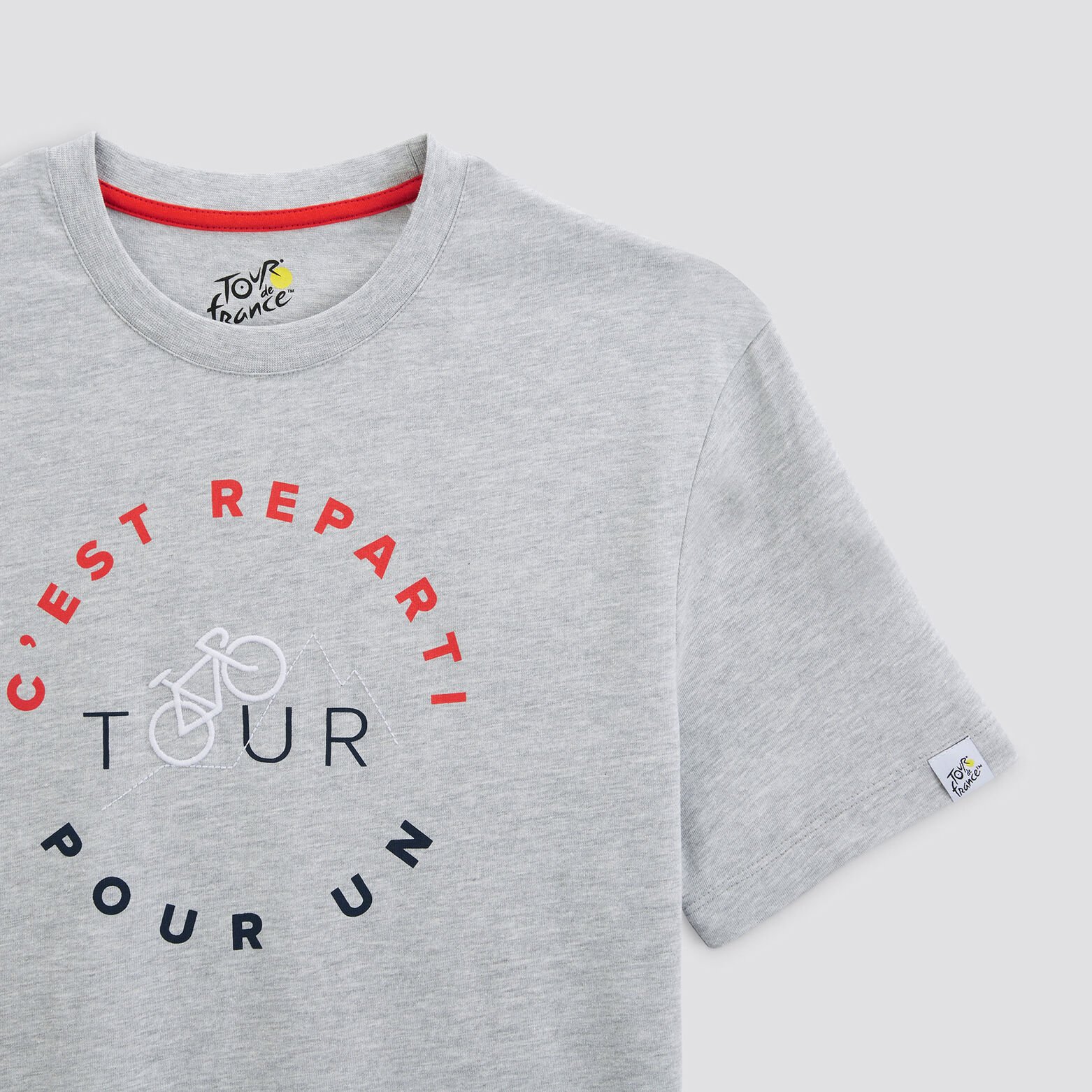 Tee shirt col rond licence Tour de France Gris moyen
