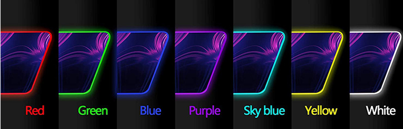 (80x30cm) Gaming Mauspad Mausmatte mit Rutschfester Unterseite   RGB-Beleuchtung und Qi Wireless Ladegerät - Bunt