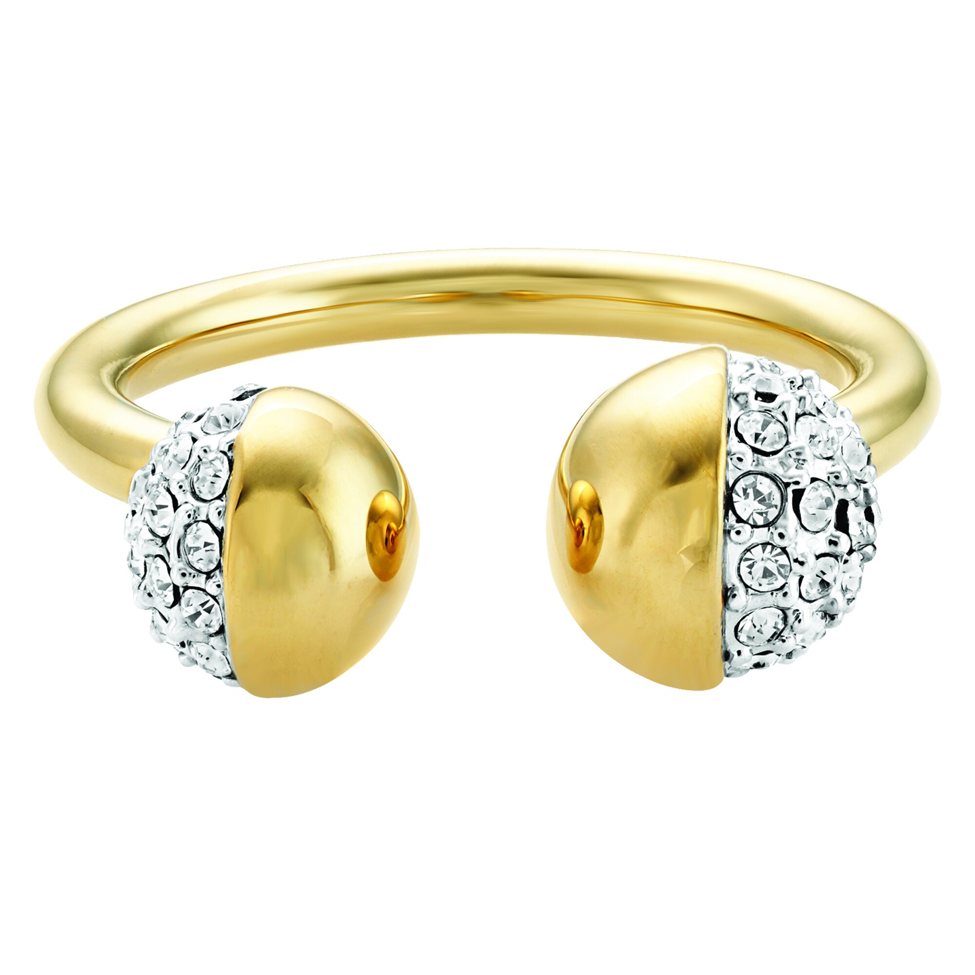 Buckley London Ring Messing vergoldet mit Kristallen