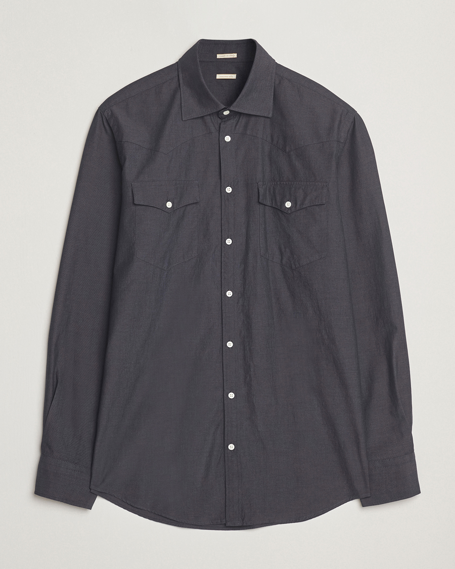 Massimo Alba Arizona Western Shirt Dark Blue