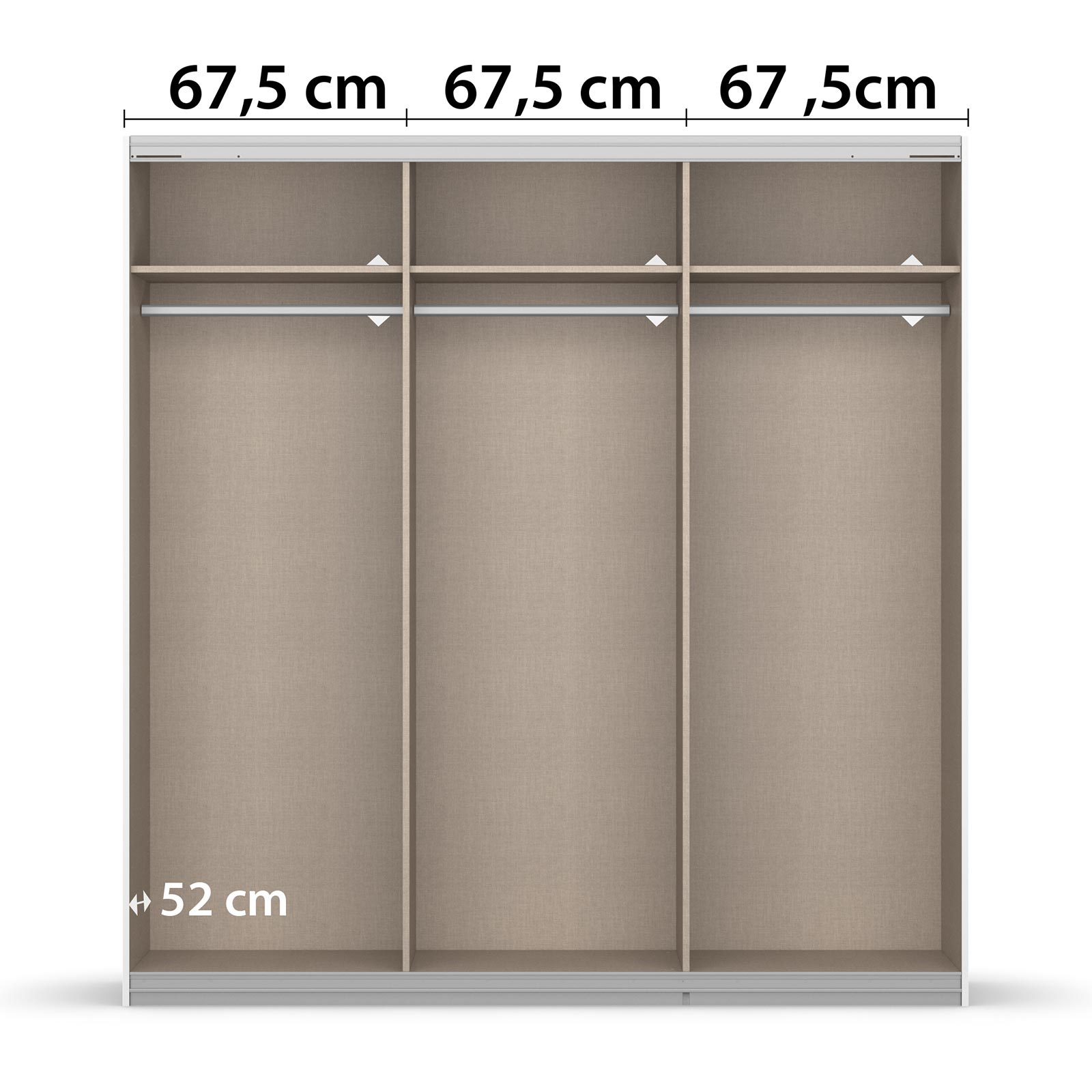 Schwebetürenschrank - basalt - Eiche Sonoma - mit Spiegel - 2 Glastüren - 203x210 cm
