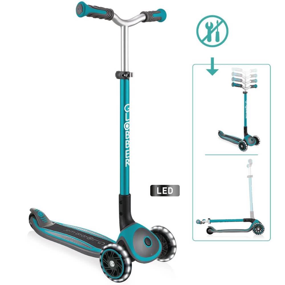 GLOBBER MASTER LIGHTS türkis, mit Leuchtrollen