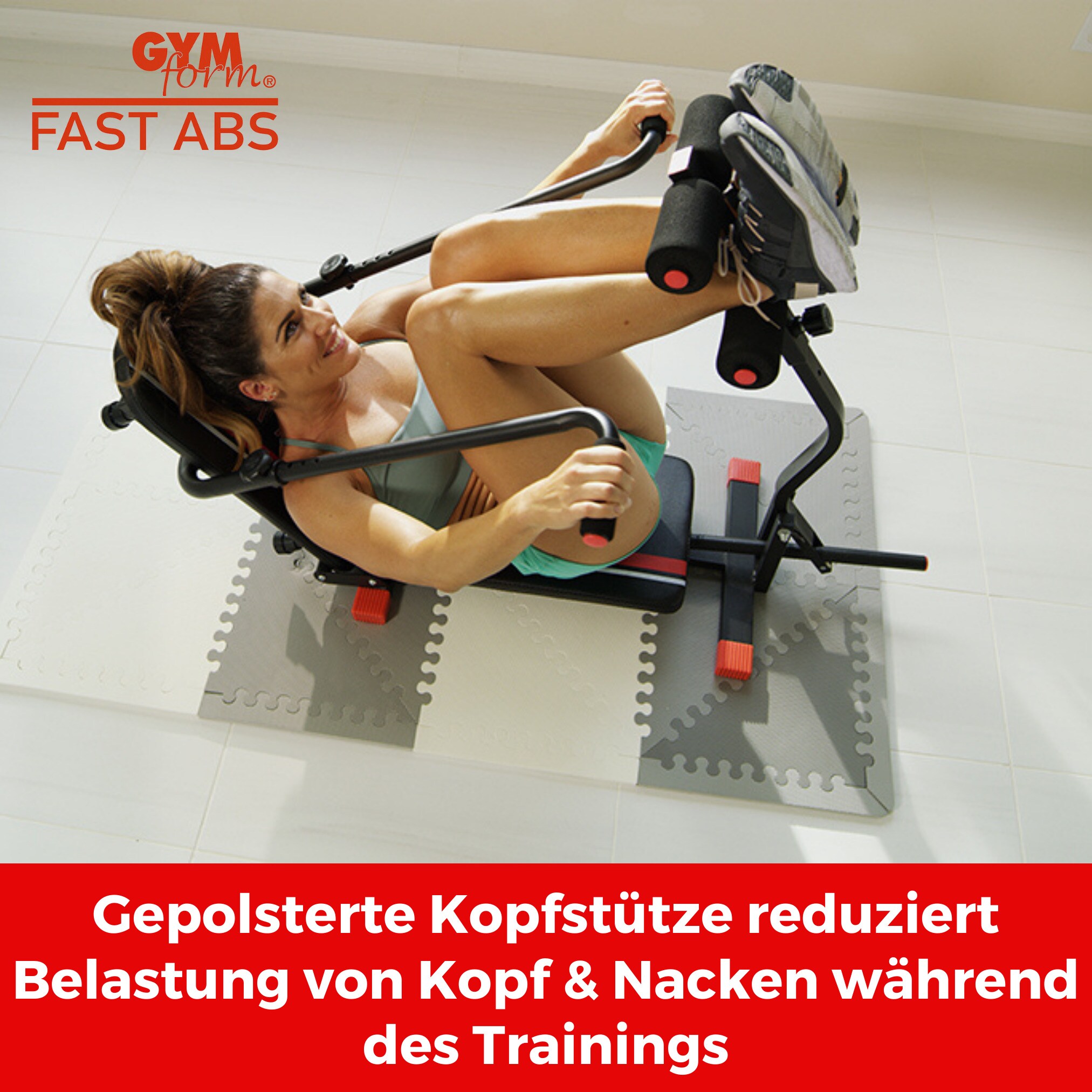 Gymform® Bauchmuskeltrainer - Bauchtrainer Zuhause, klappbar Fast Abs