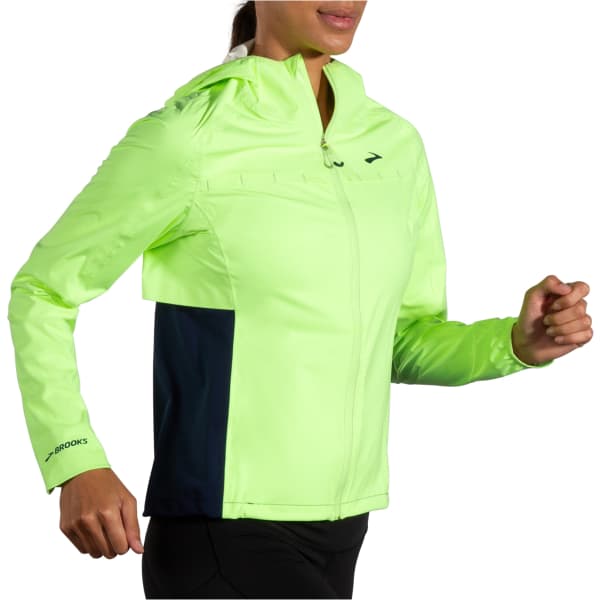 Veste trail BROOKS HIGH POINT WATERPROOF JACKET LIME/NAVY