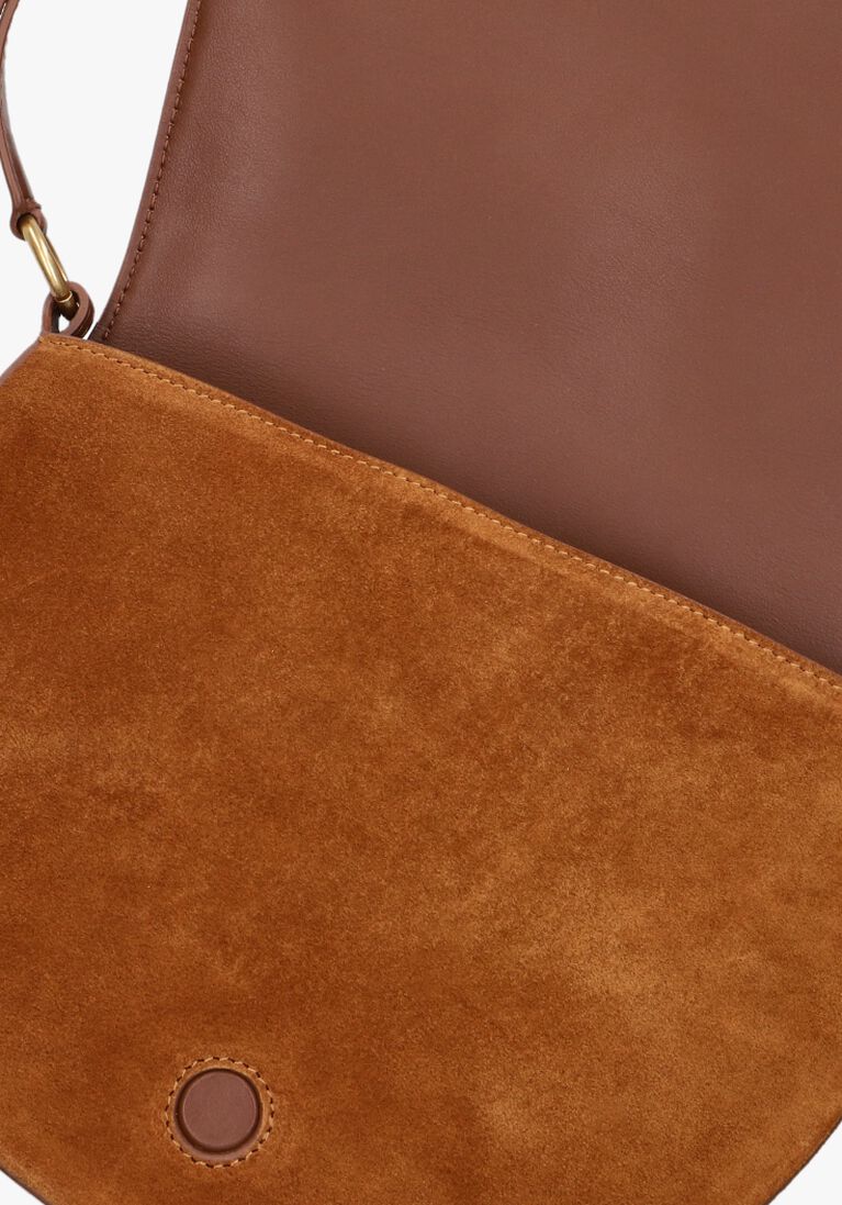 cognac wandler schoudertas kate saddle bag