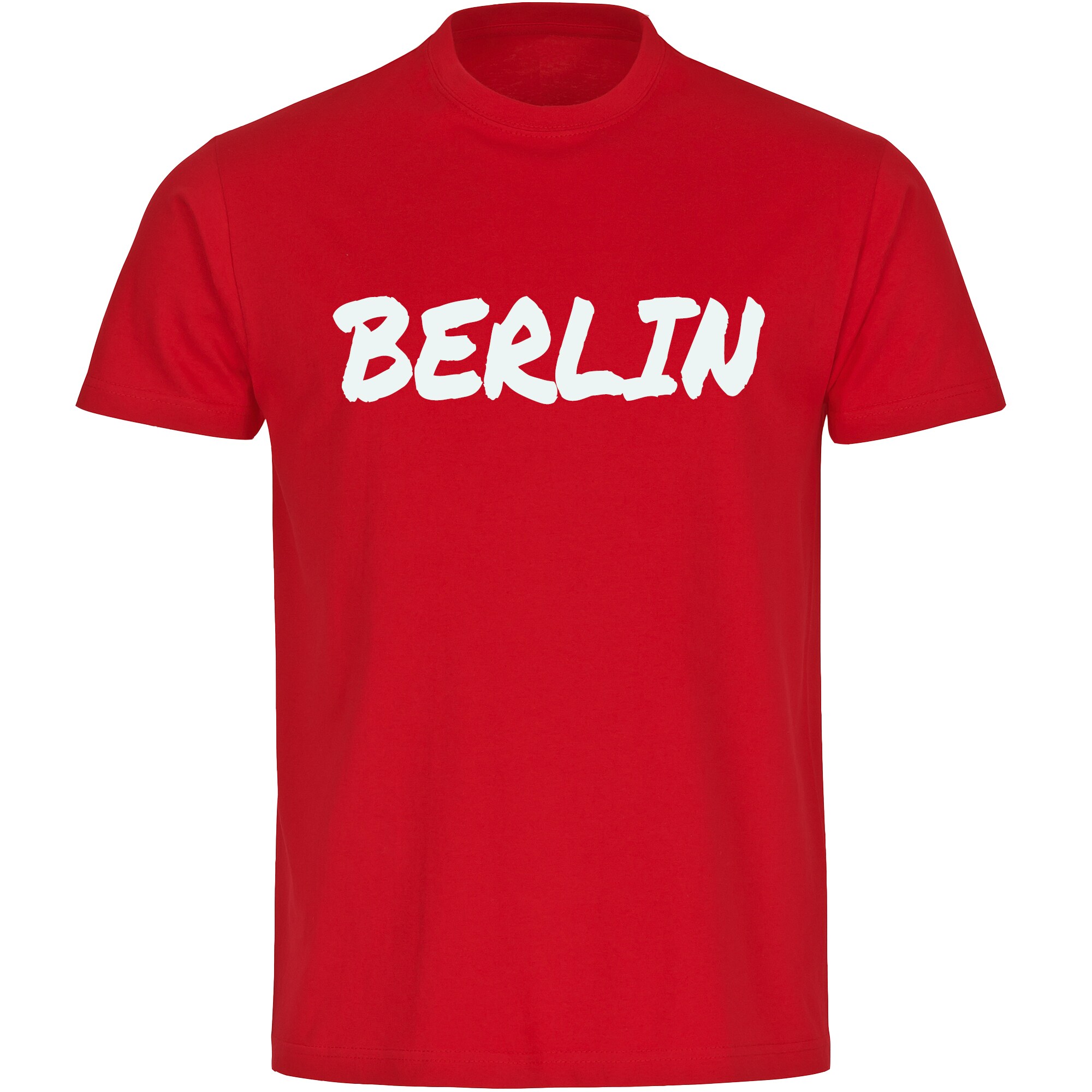 multifanshop® Kinder T-Shirt - Berlin rot - Textmarker - Druck weiß