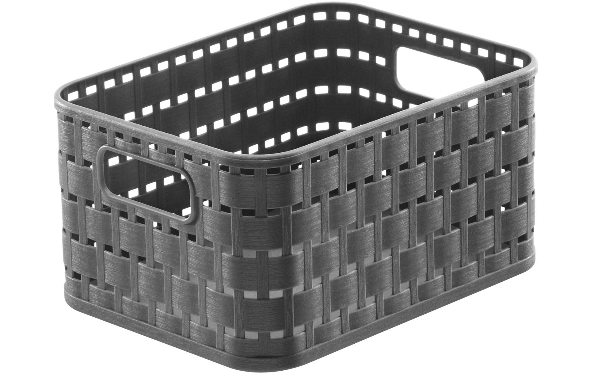 Aufbewahrungskorb Country 18.3 x 13.7 x 9.8 cm, AnthrazitAufbewahrungskiste mit Griffen