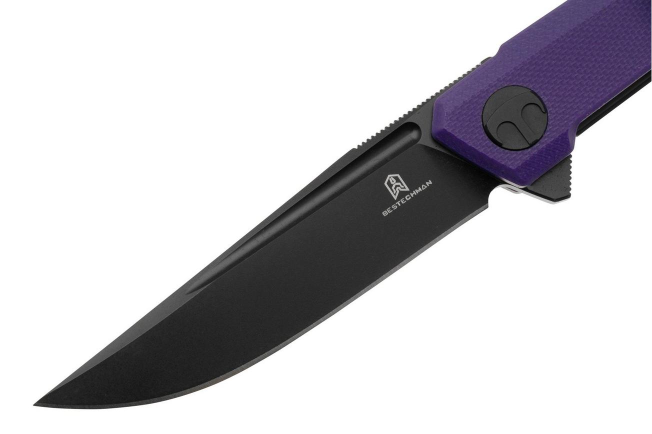 Bestechman Mini Dundee BMK03J Black PVD Purple G10, zakmes, Ostap Hel Design