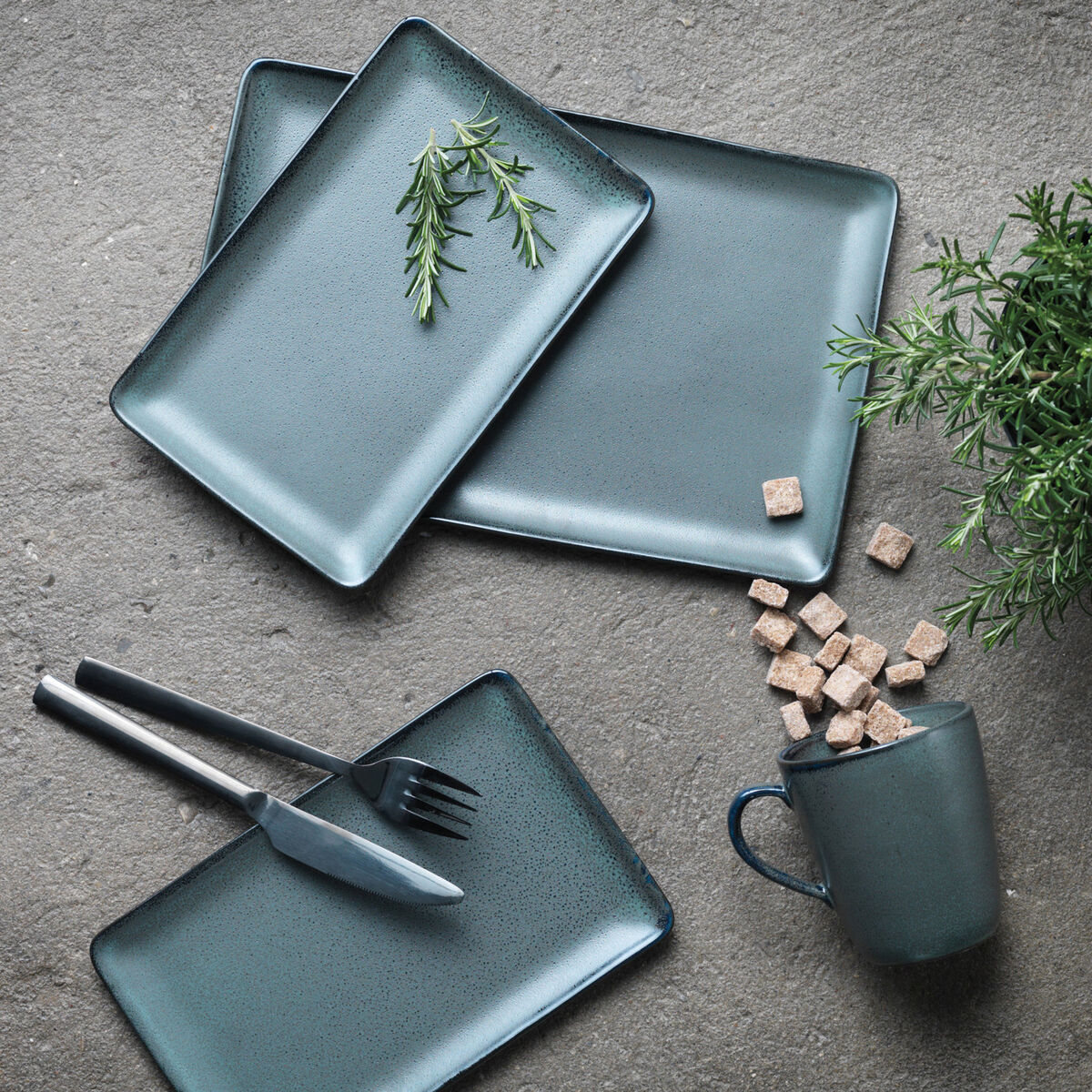 Tallerken Rektangulær 23,5 x 15 cm Northern Green