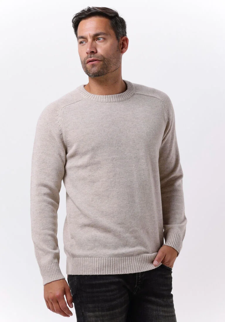 SELECTED HOMME beige selected homme trui newcoban lambs wool crew neck w