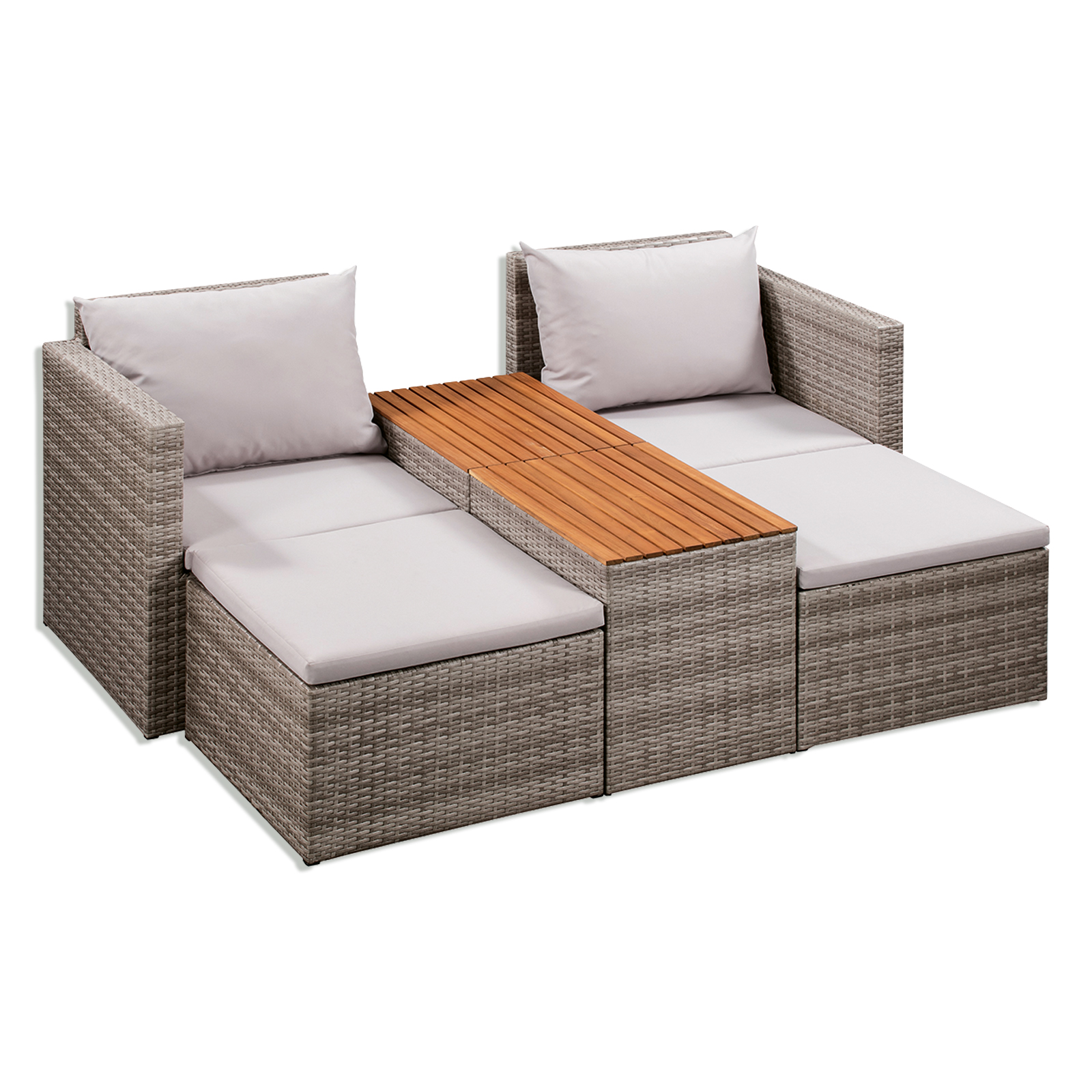 6-teiliges Lounge-Modulset - grau