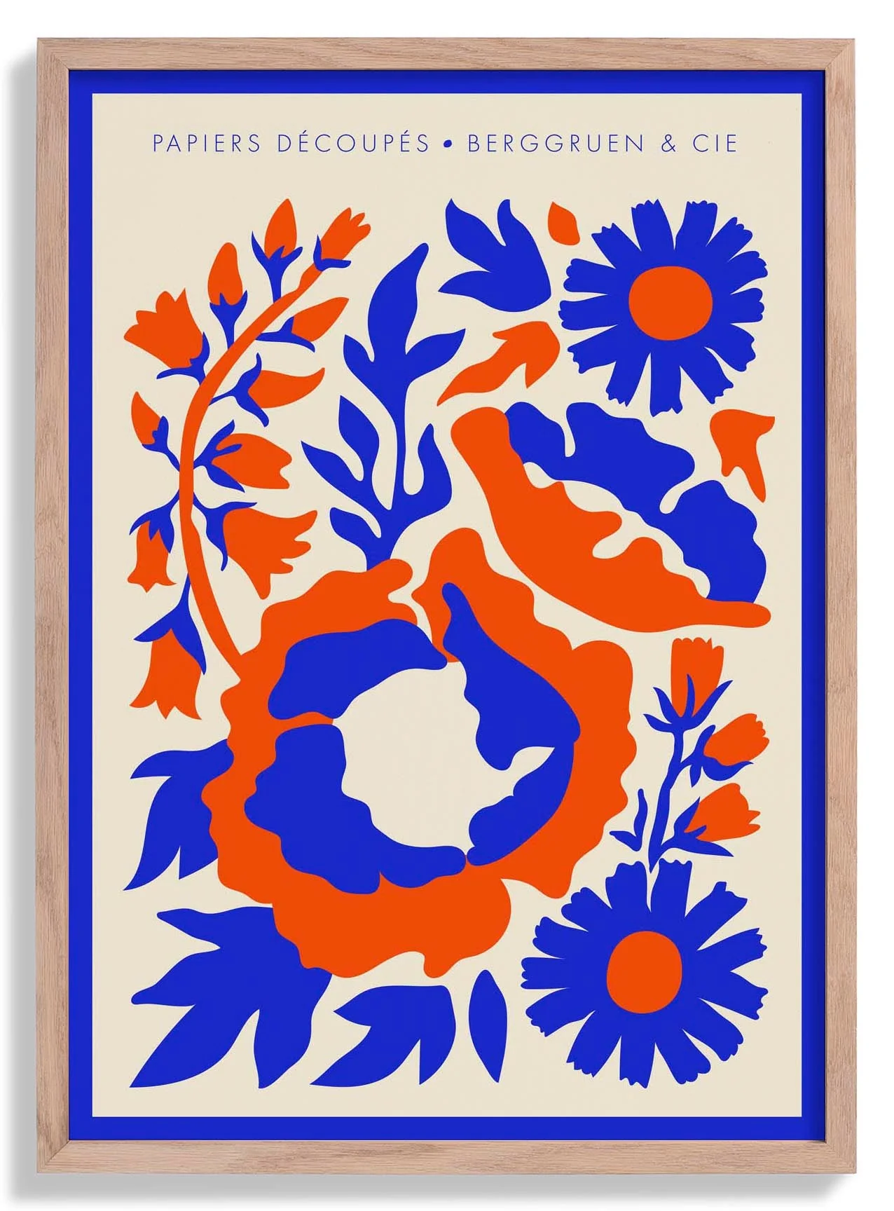 Contrast Flowers Orange Blue Papiers Découpés Kunstausstellung