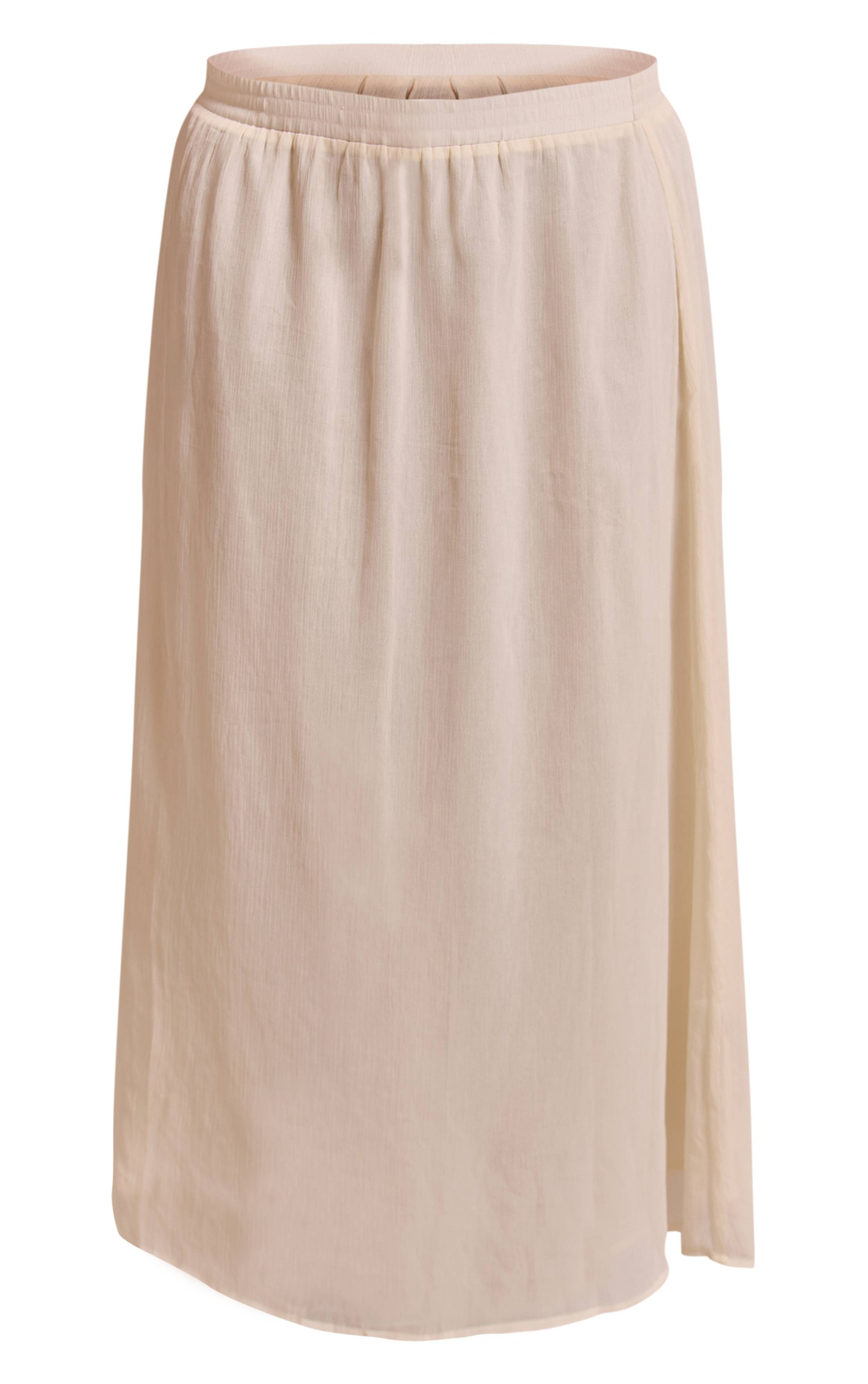 Pale Yellow Jupe Maxi Fluide En Mousseline Grande Taille