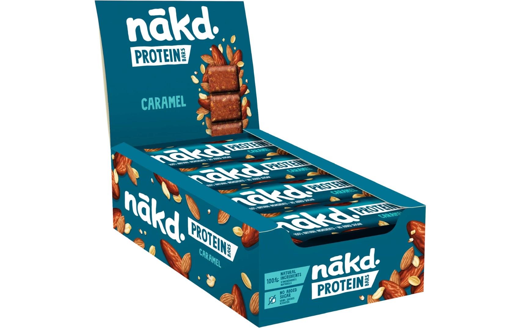 Riegel Erdnuss-Caramel, 16 x 45 gProtein Rohkostriegel