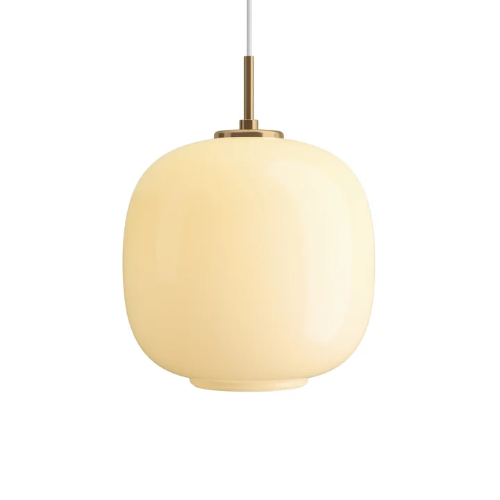 Louis Poulsen - VL45 Radiohus Pendelleuchte, Ø 25 cm, Messing / glossy pale yellow