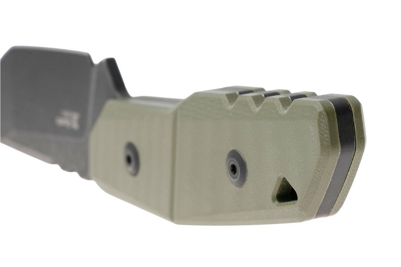 Kizer Vanguard Quartz 1086A1 Blackwashed AEB-L, OD Green G10, vaststaand mes, Kornel Kiss design