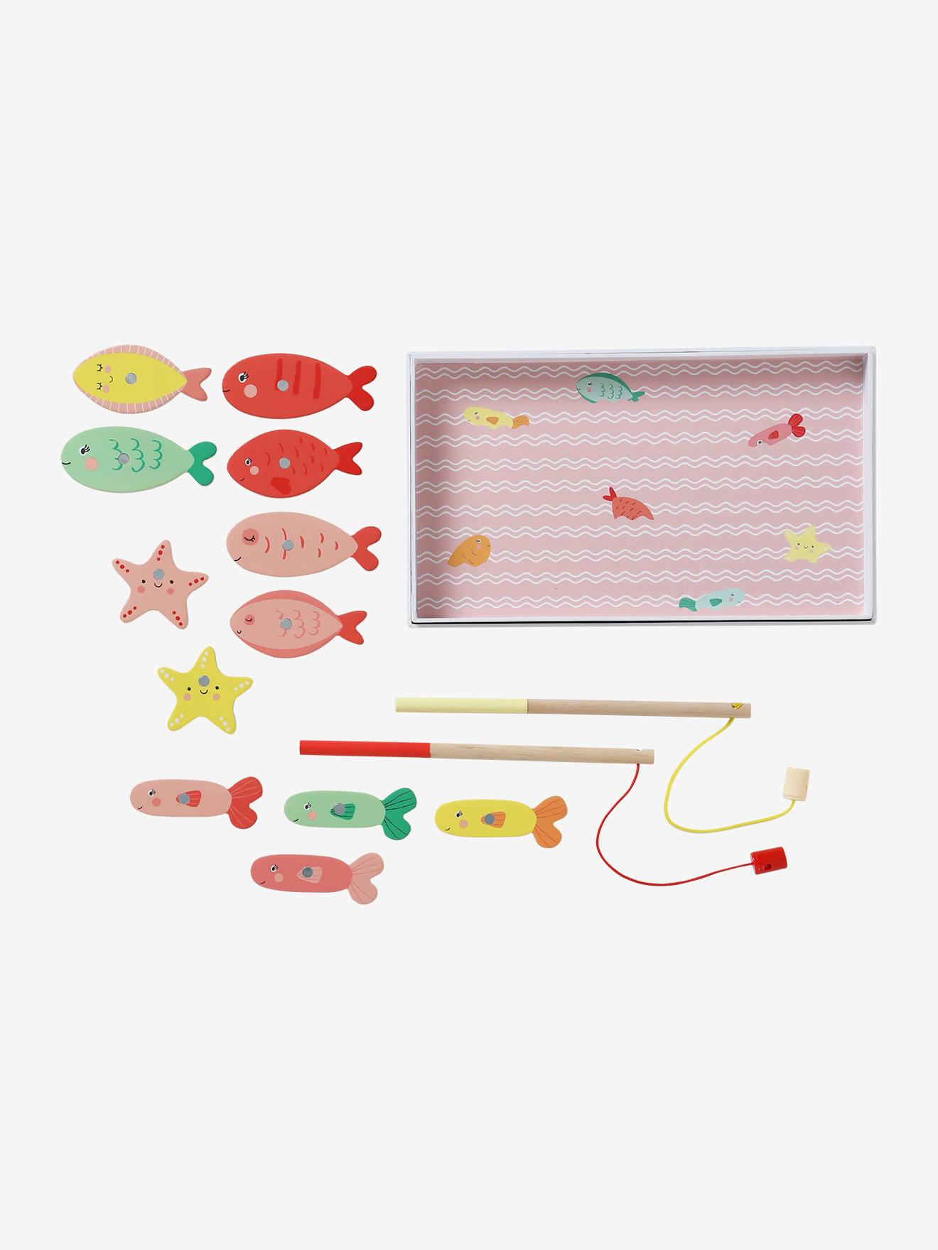 Jogo de pesca magnética multicolorido