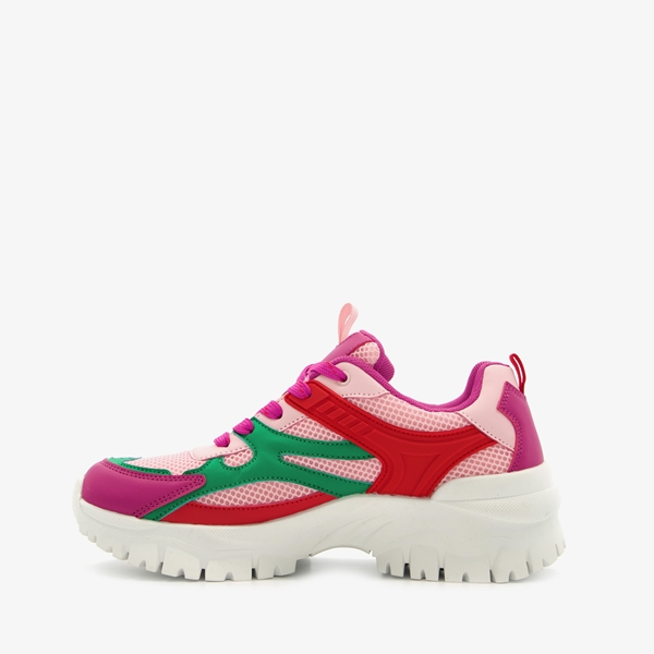 Blue Box dames dad sneakers roze groen