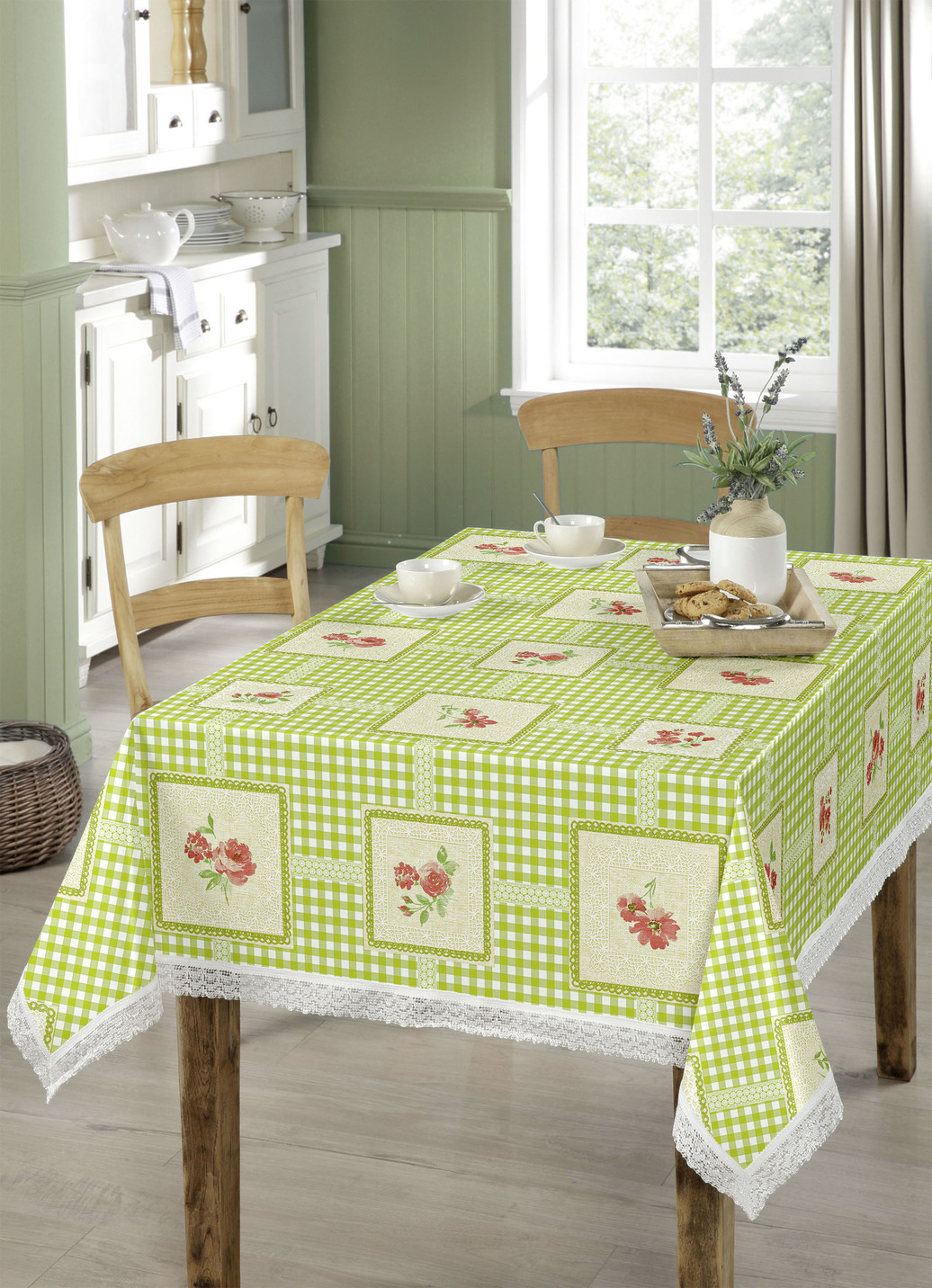 Pflegeleichte Wachstuch-Tischdecke