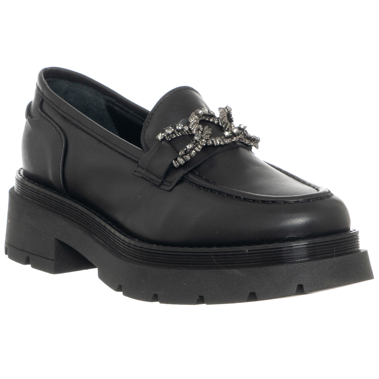 Loretta Pettinari Mocassins en Cuir Edni noirs - Talon 4.5 cm